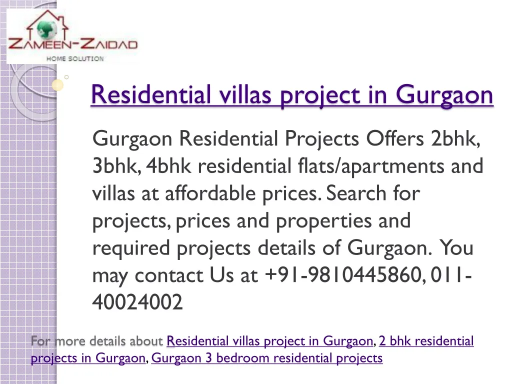 residential villas project in gurgaon