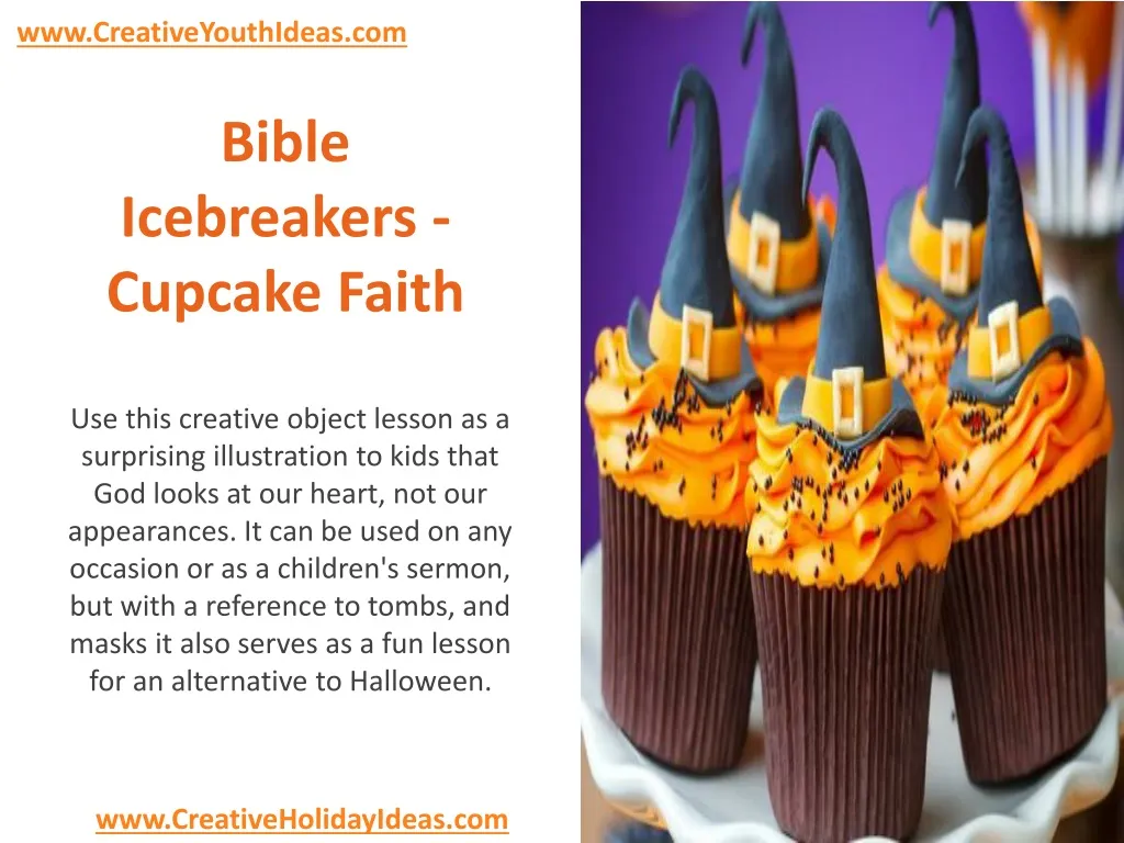 bible icebreakers cupcake faith