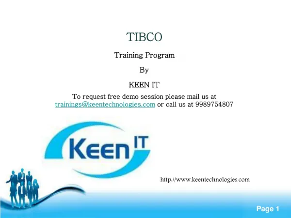 TIBCO Online Training | TIBCO Business Works-www.Keentechnol