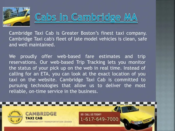 Cambridge Cab MA