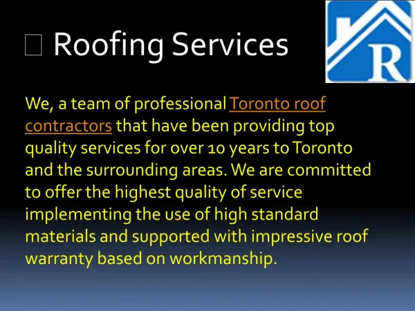 Great Roofing Repair Services in Toronto