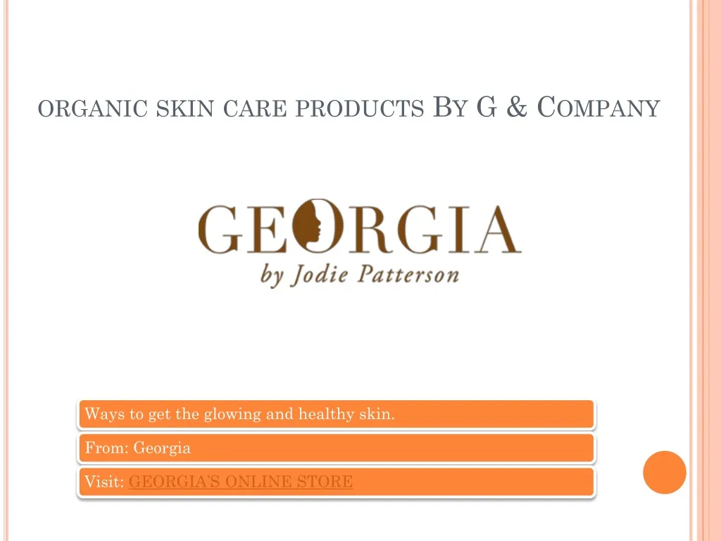 organic skin care products by g company