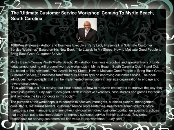 The 'Ultimate Customer Service Workshop' Coming To Myrtle