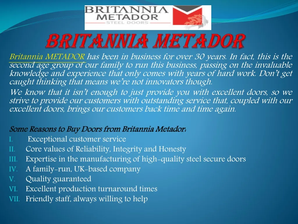 britannia metador