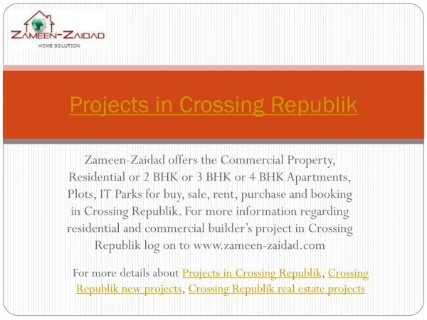 Projects in Crossing Republik