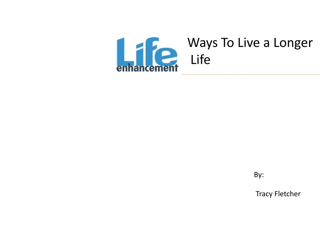 ways to live a longer life