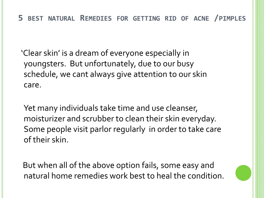 5 best natural remedies for getting rid of acne pimples