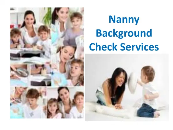 Nanny Background Check Services