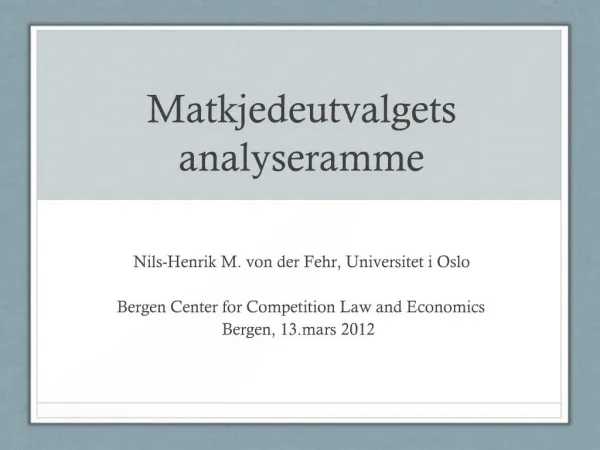 Matkjedeutvalgets analyseramme