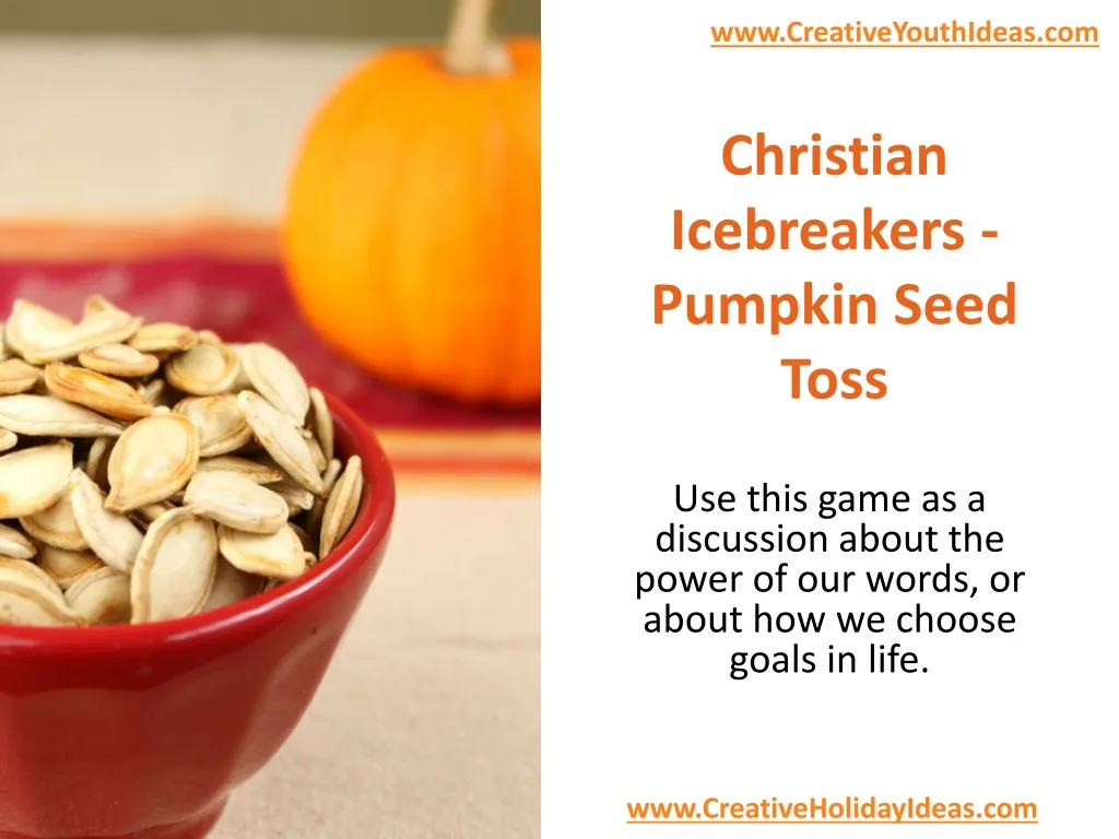 christian icebreakers pumpkin seed toss