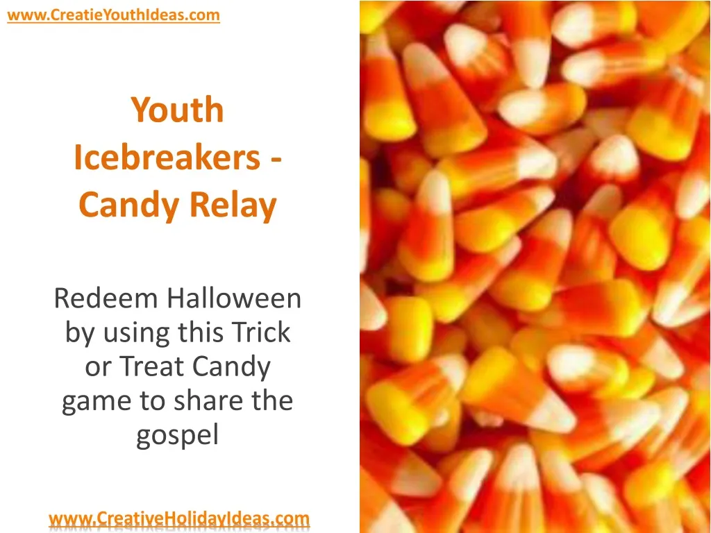 youth icebreakers candy relay