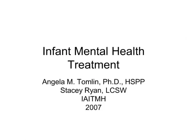 infant mental health treatment