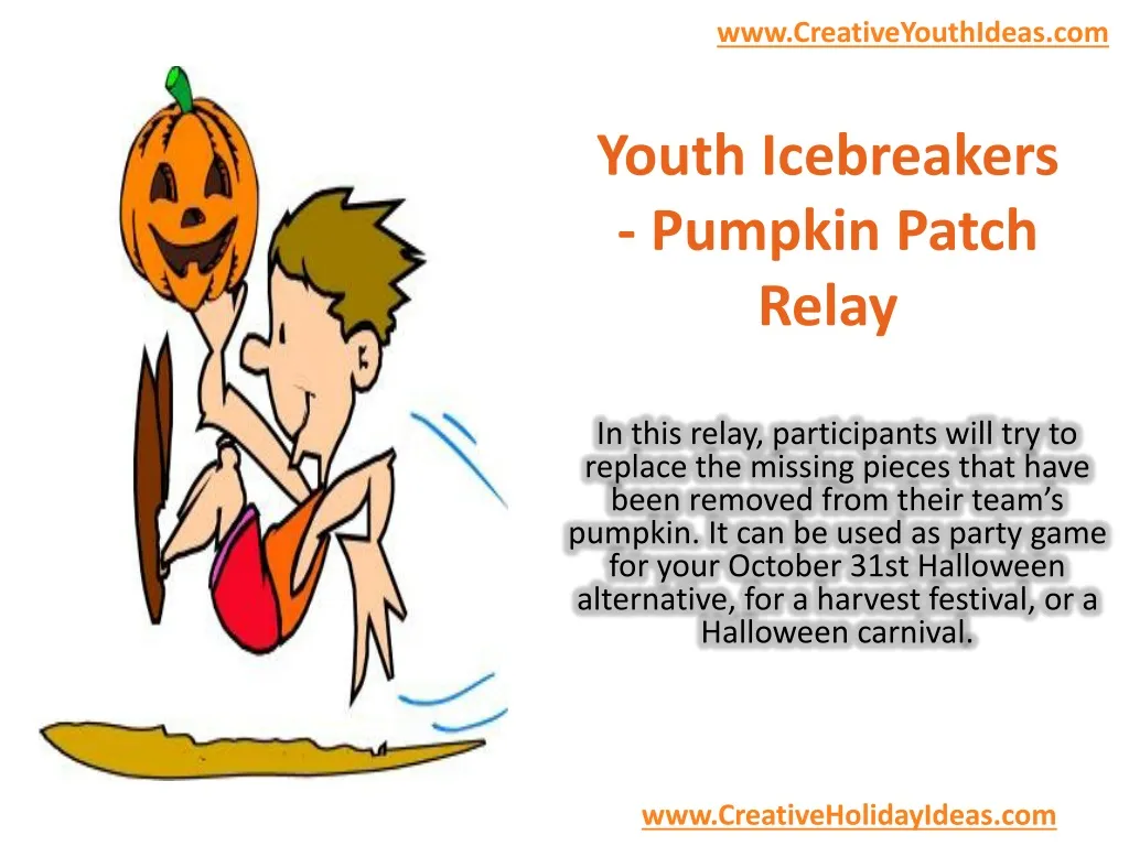 youth icebreakers pumpkin patch relay
