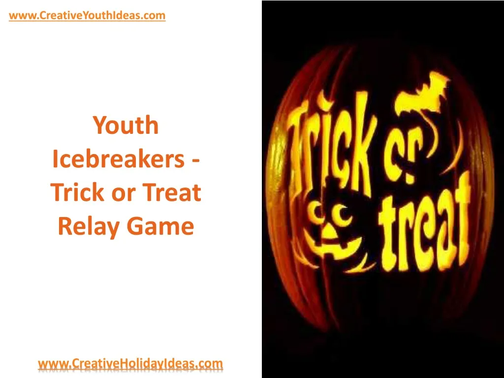 youth icebreakers trick or treat relay game