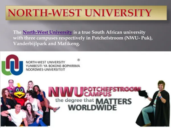 Education in Potchefstroom Campus of the North West Universi