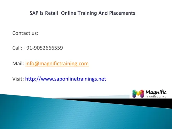 Sap is retail online training and placements