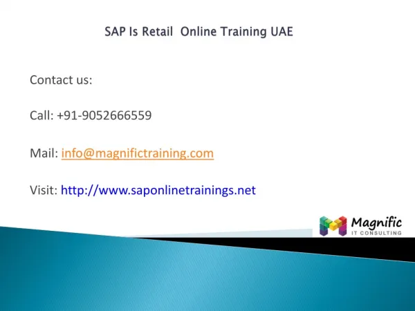 Sap is retail online training uae | sap is retail course