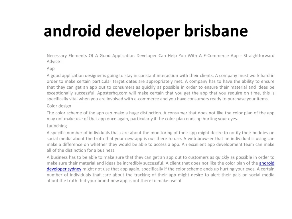 android developer brisbane