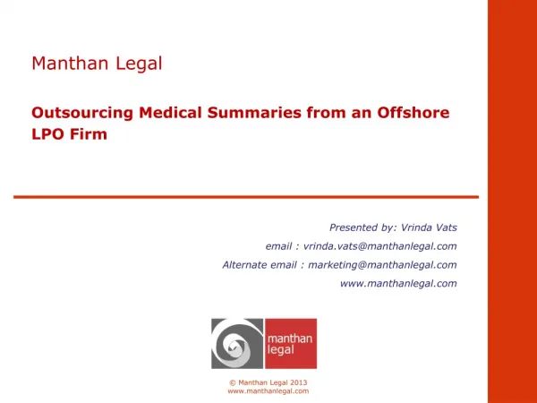 Outsourcing Medical Summaries from an Offshore LPO Firm