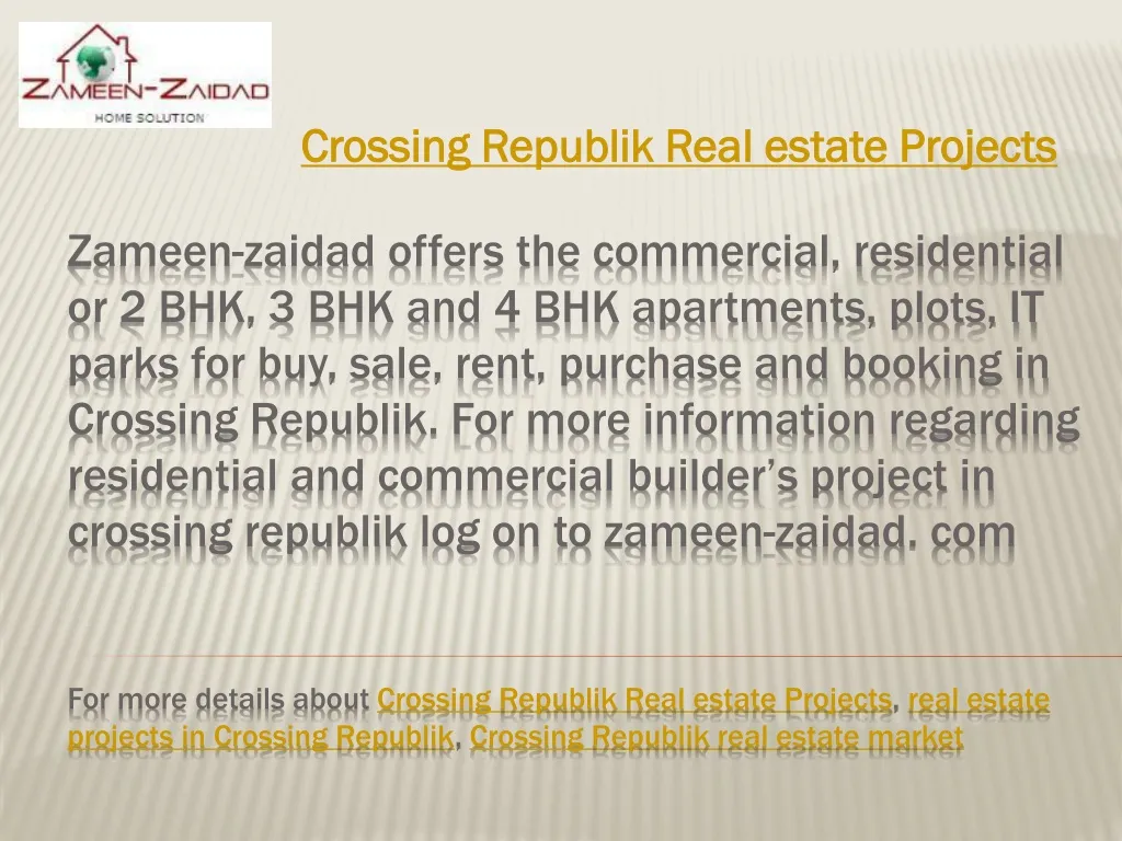 crossing republik real estate projects