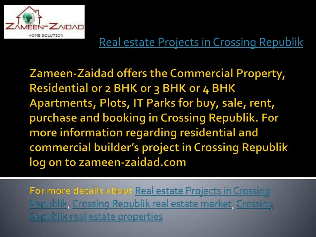 real estate projects in crossing republik