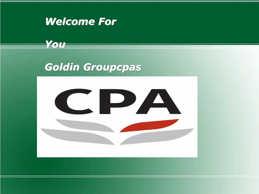 welcome for you goldin groupcpas
