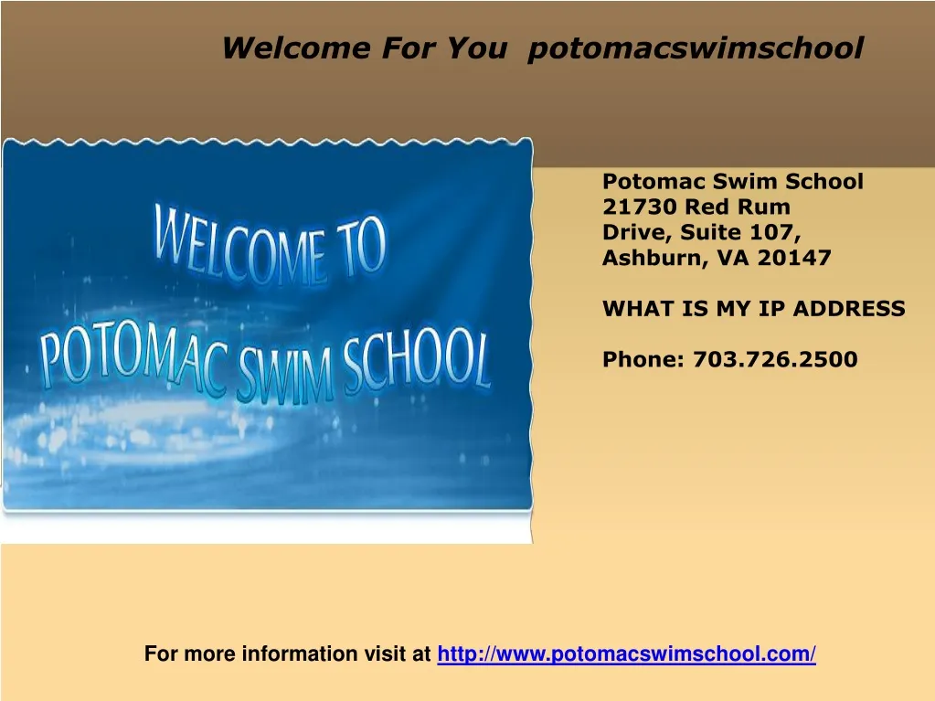 welcome for you potomacswimschool