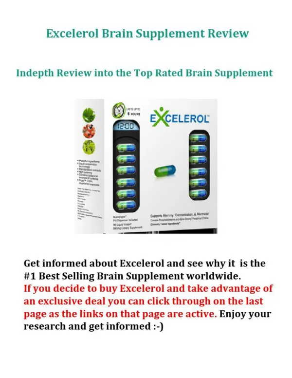 Try Excelerol Risk Free and Unlock Your Brain Potential