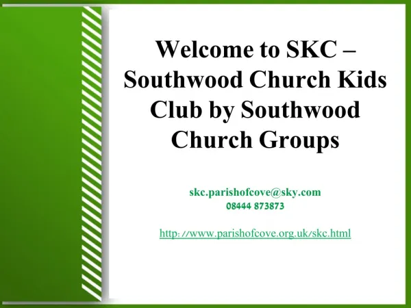 Welcome to SKC – Southwood Church Kids Club by Southwood Chu