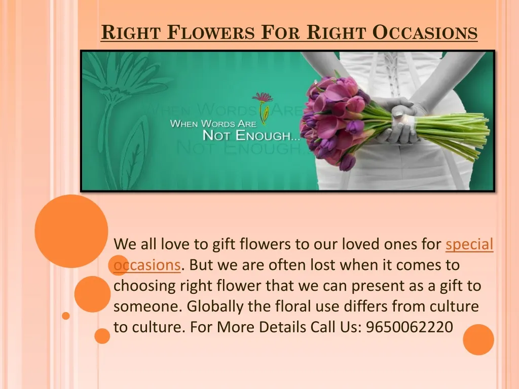 right flowers for right occasions