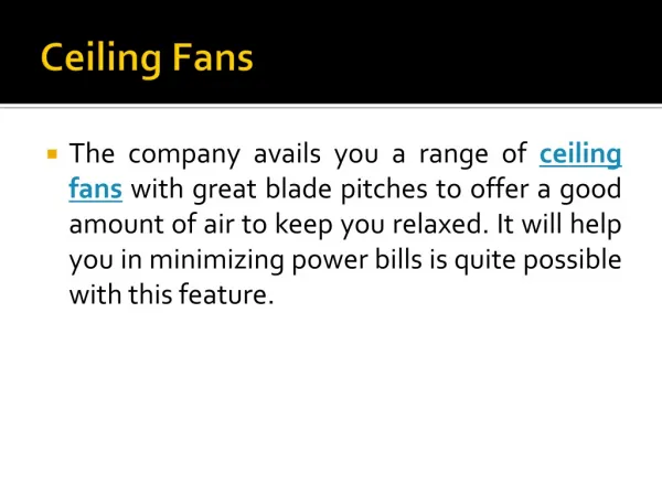 Ceiling fans