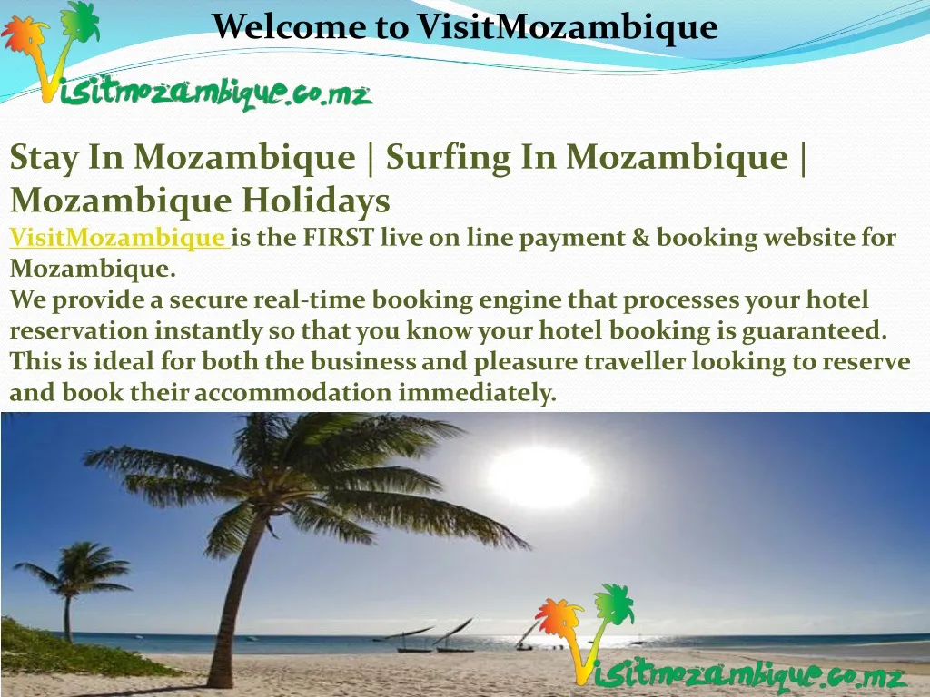 welcome to visitmozambique stay in mozambique