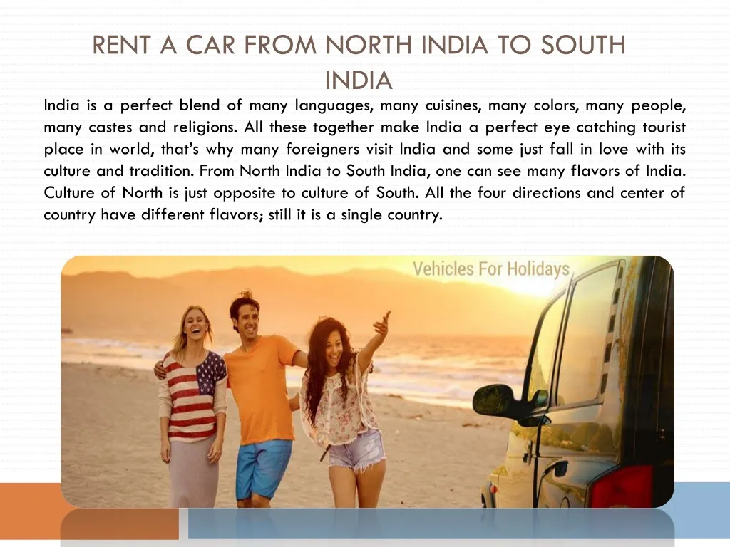 rent a car from north india to south india