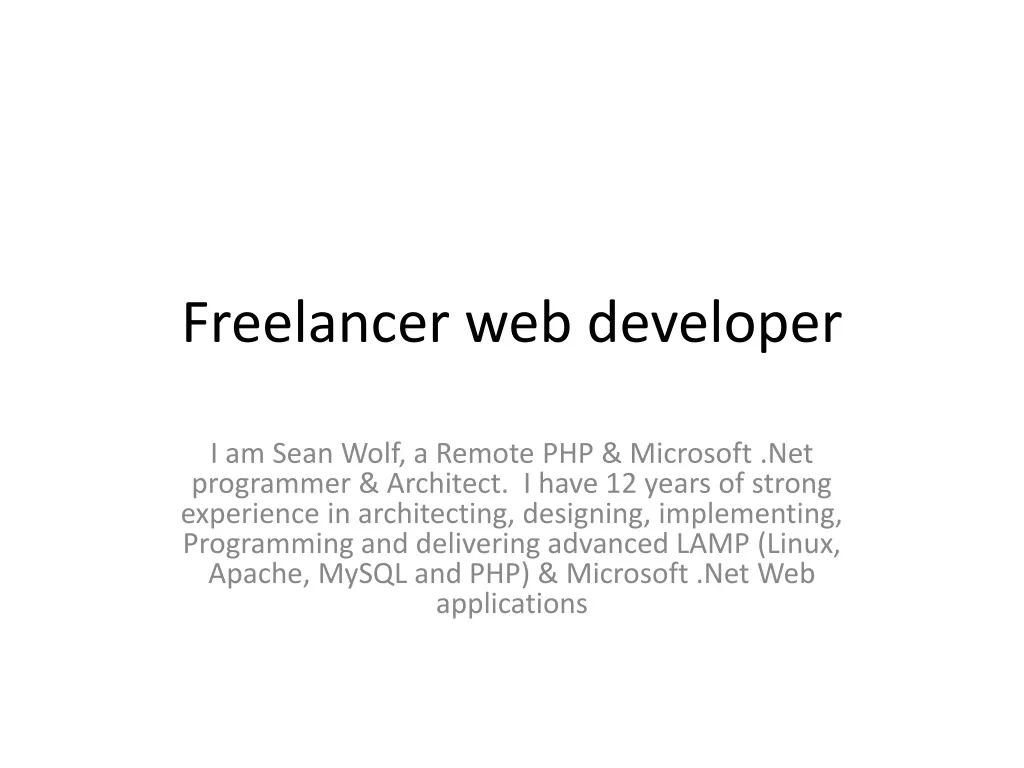 freelancer web developer