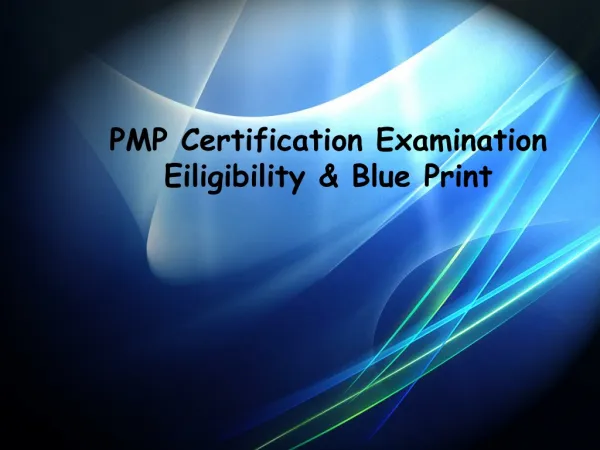 PMP Certification Details