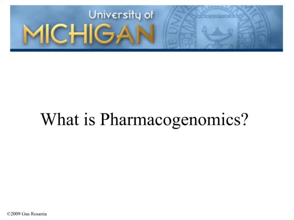 What is Pharmacogenomics?