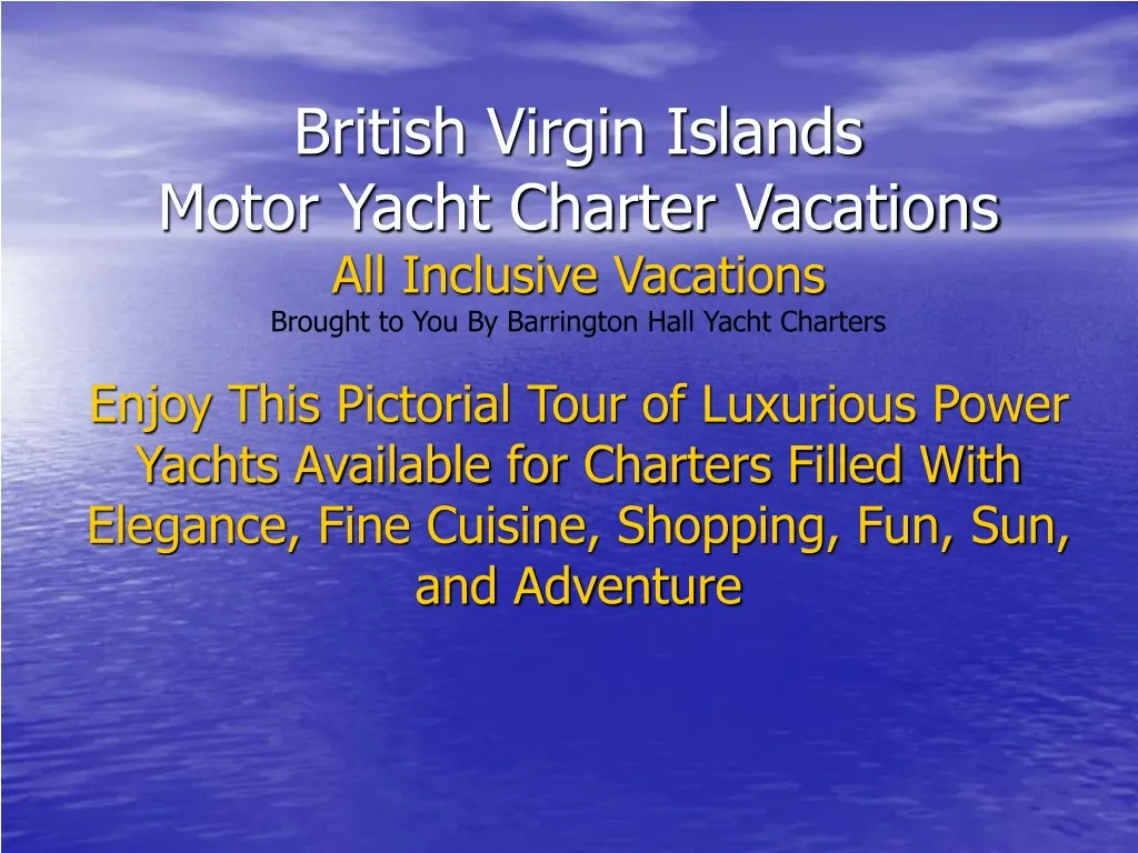 british virgin islands motor yacht charter