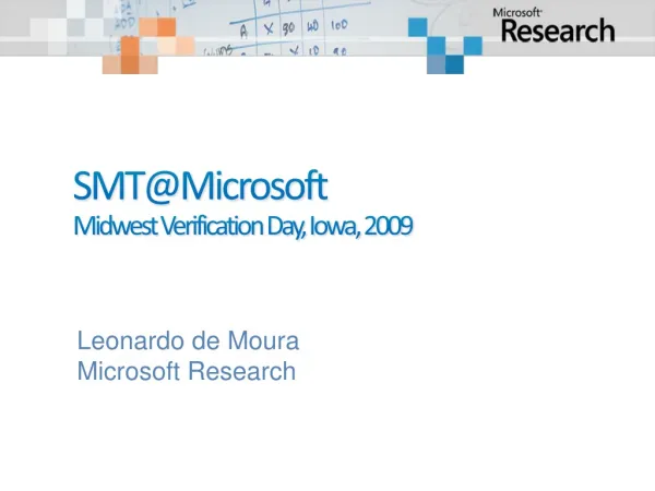 SMT@Microsoft Midwest Verification Day, Iowa, 2009