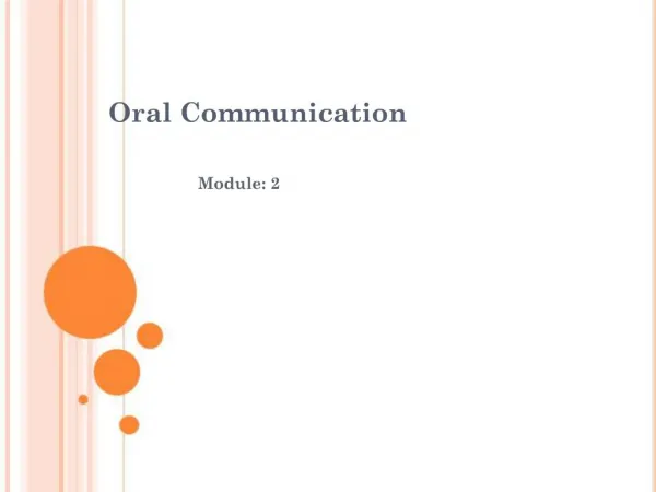 Oral Communication