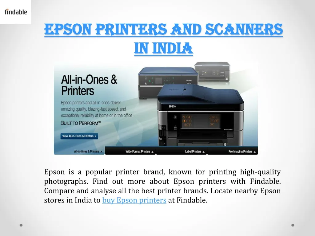 epson printers and scanners in india