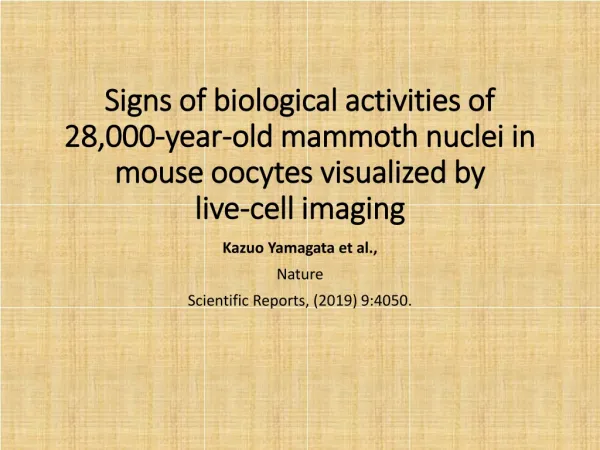 Kazuo Yamagata et al ., Nature Scientific Reports , (2019) 9:4050.