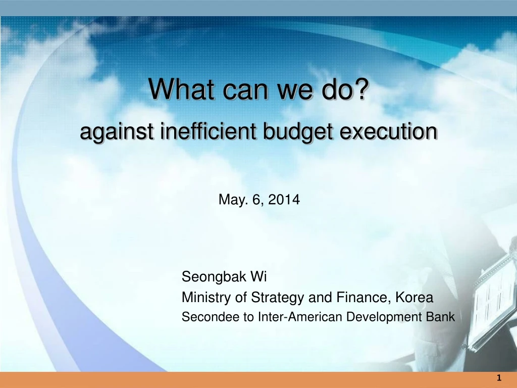 what can we do against inefficient budget
