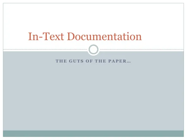 In-Text Documentation