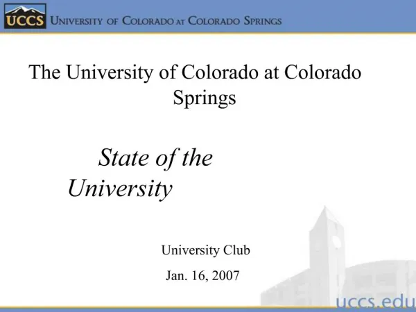 The University of Colorado at Colorado Springs