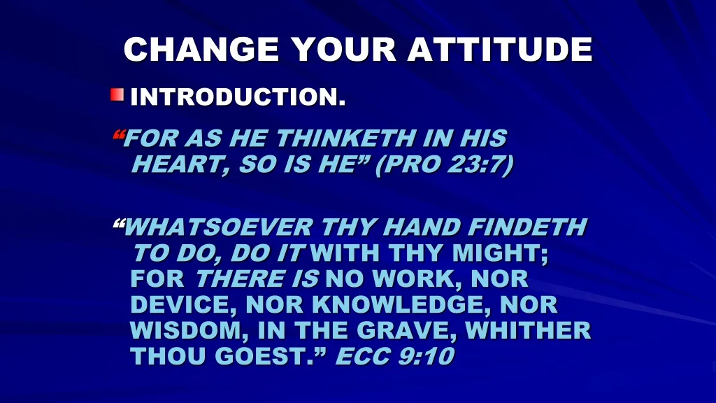 change your attitude