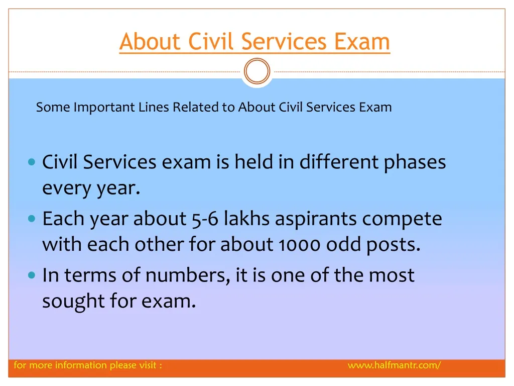 about civil services exam