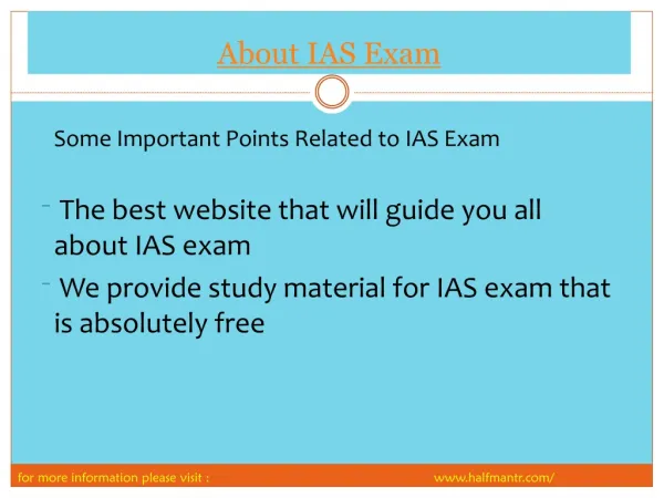 New Points about IAS Exam