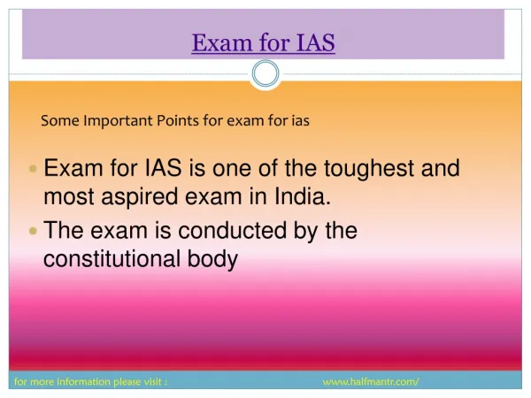 Some Local View about Exam for IAS Study