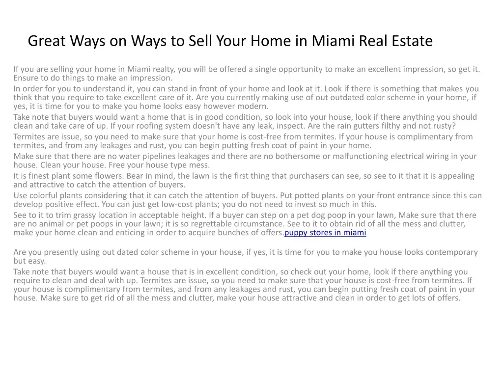 great ways on ways to sell your home in miami real estate