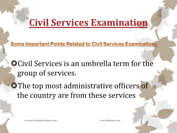 Some new points about civil services examination